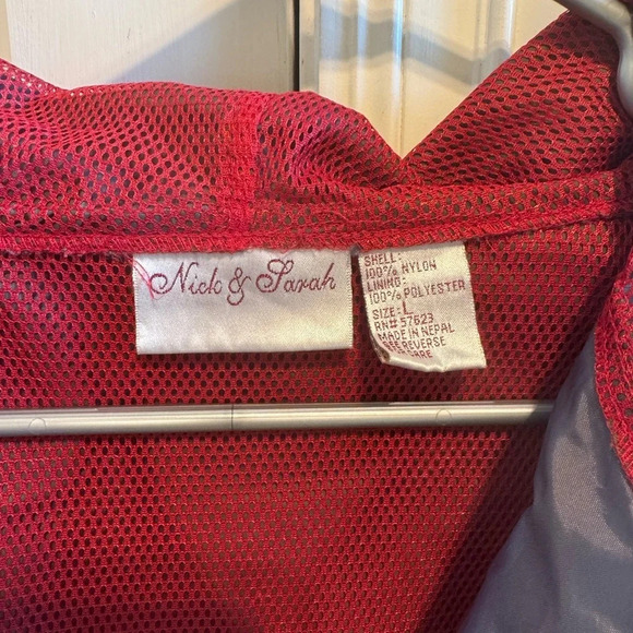 Nick & Sarah Grey With Red Quarter Zip Pullover Sz L - Picture 6 of 9